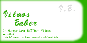 vilmos baber business card